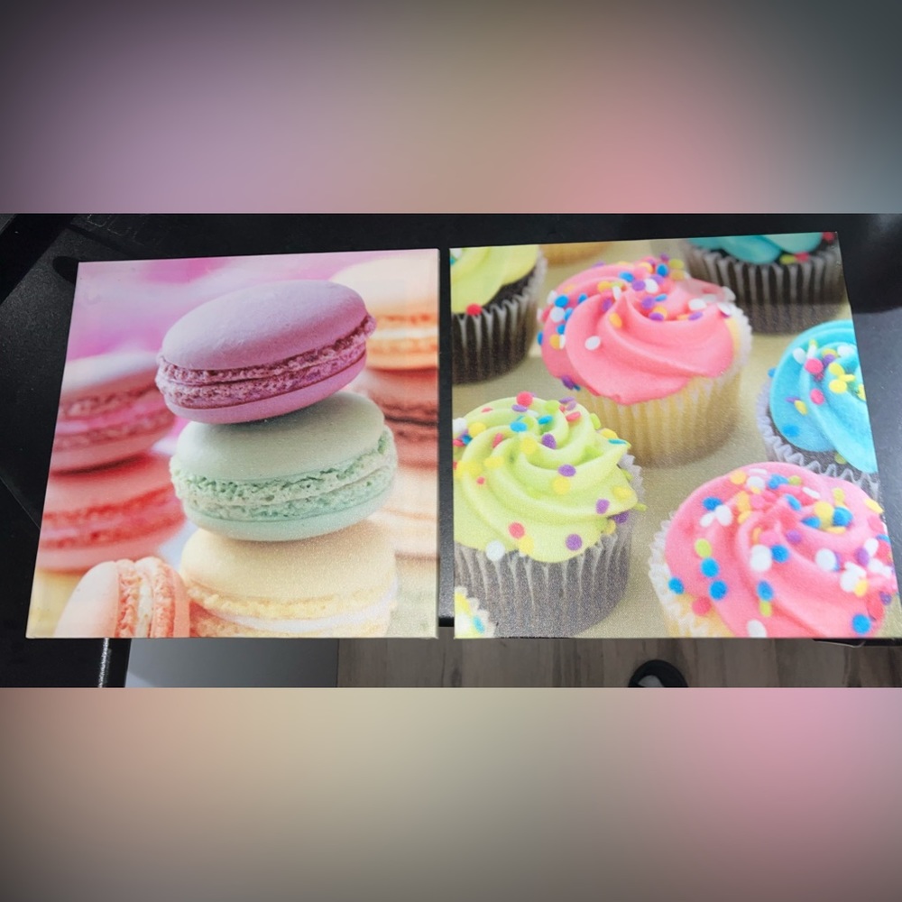 ☀️ Two canvas picture decoration very bright colors 12x12x12x12  great cond… ☀️